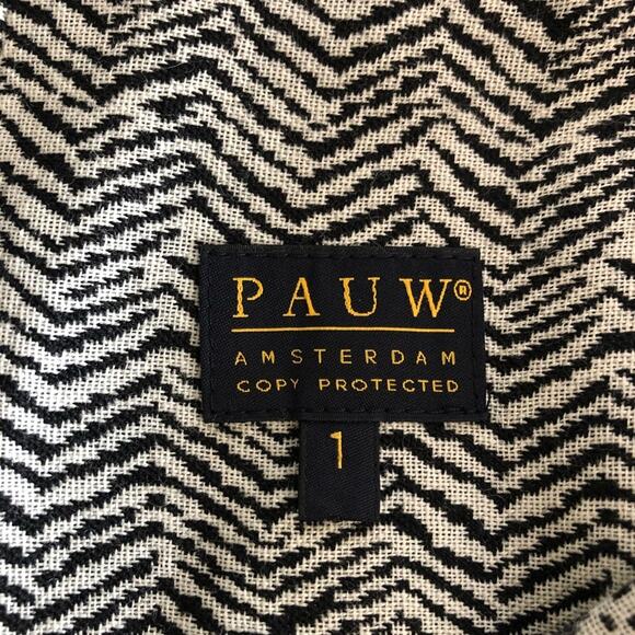 PAUW Amsterdam wool black white chevron tulip bubble skirt US size 6 - Picture 6 of 7